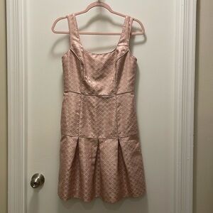 Banana Republic Pink Brocade Fit-and-Flare Dress